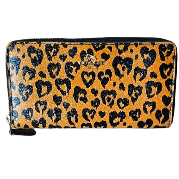 Coach Handbags - Coach Leopard Print Women's Zip Around Wallet F23442 Size 7.25" X 4"